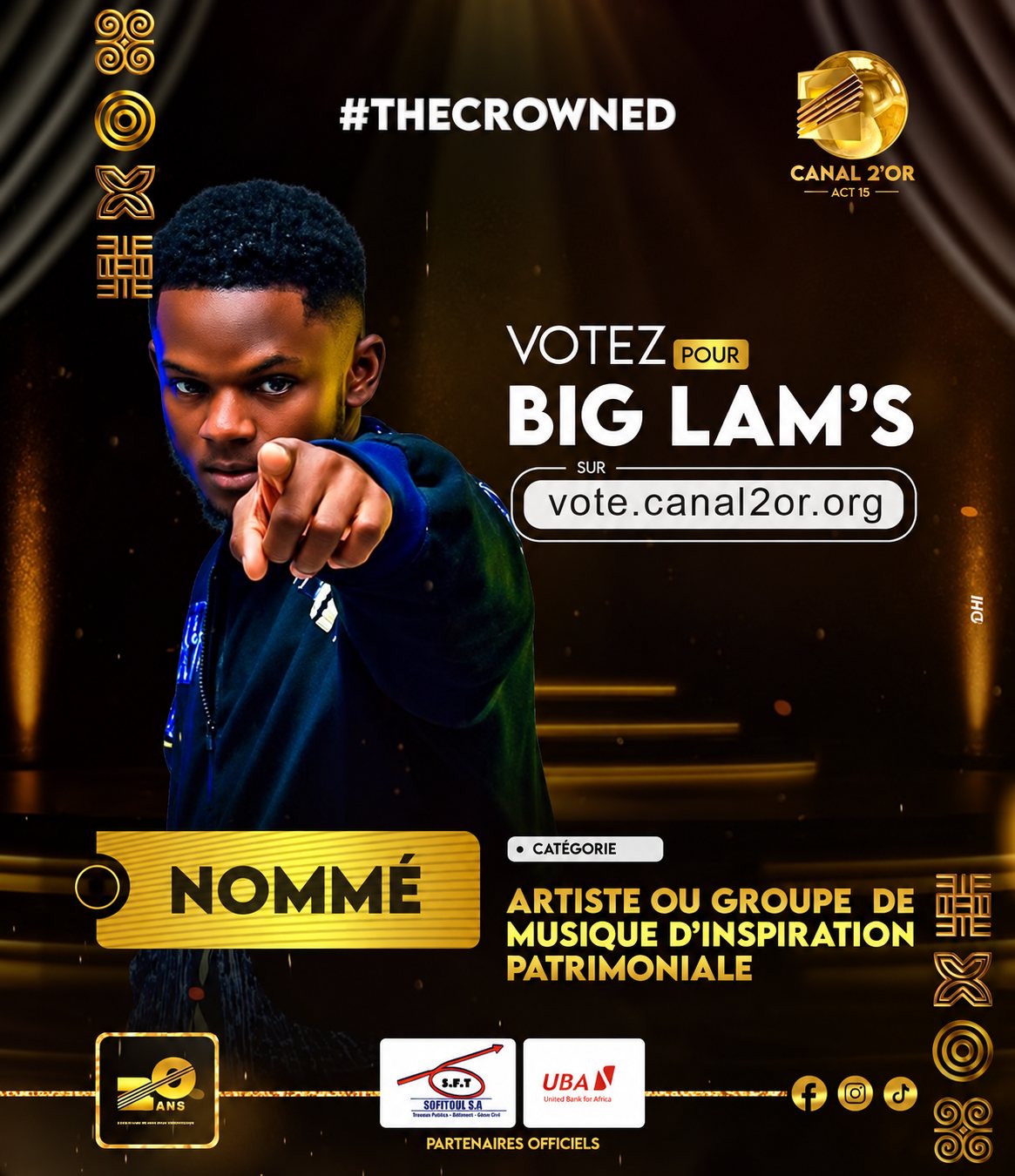 Affiche officielle : Big Lam's nommé en Artiste ou groupe de musique d'inspiration patrimoniale