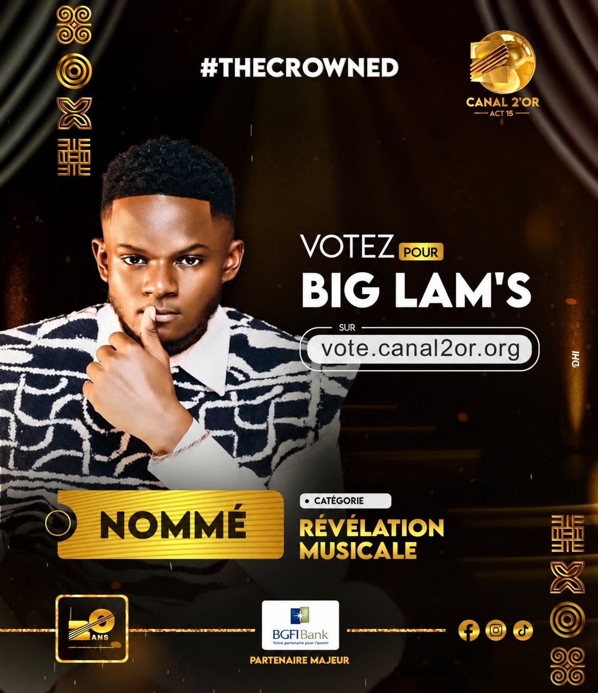 Affiche officielle : Big Lam's nommé en Révélation musicale
